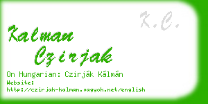 kalman czirjak business card