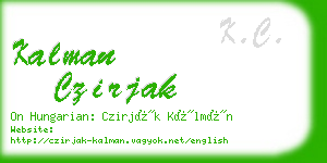 kalman czirjak business card